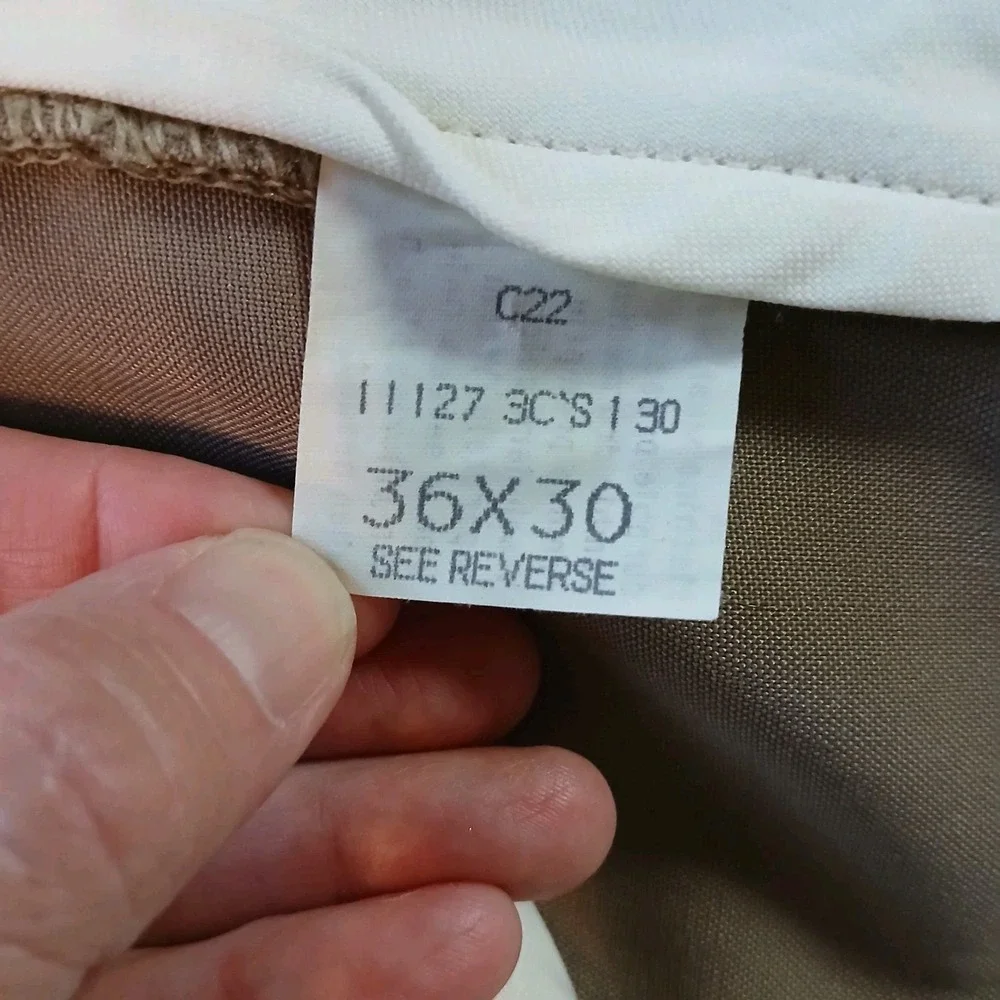 Haggar Dress Pants Gentleman's Fit Khaki Pleated 36x30 Polyester Wool Blend - Picture 9 of 10